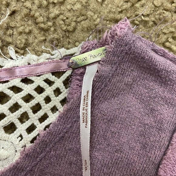 Free people | purple sweater with open lace back - Picture 7 of 10